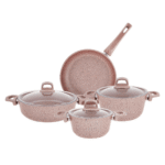 Batterie de Cuisine en Granite 7 Pièces Beige - Aky – Image 2