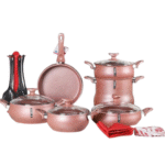 Batterie de cuisine 19 pièces granite Saumon - Lines