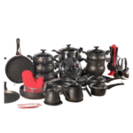 Batterie de cuisine 43 pièces granite Noir - Lines