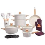 Batterie de cuisine 20 pièces granite Beige - Lines