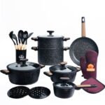 Batterie de cuisine 24 pièces granite Noir - MCS