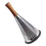 Râpe de cuisine en acier inoxydable avec poignée en bois H 22 cm