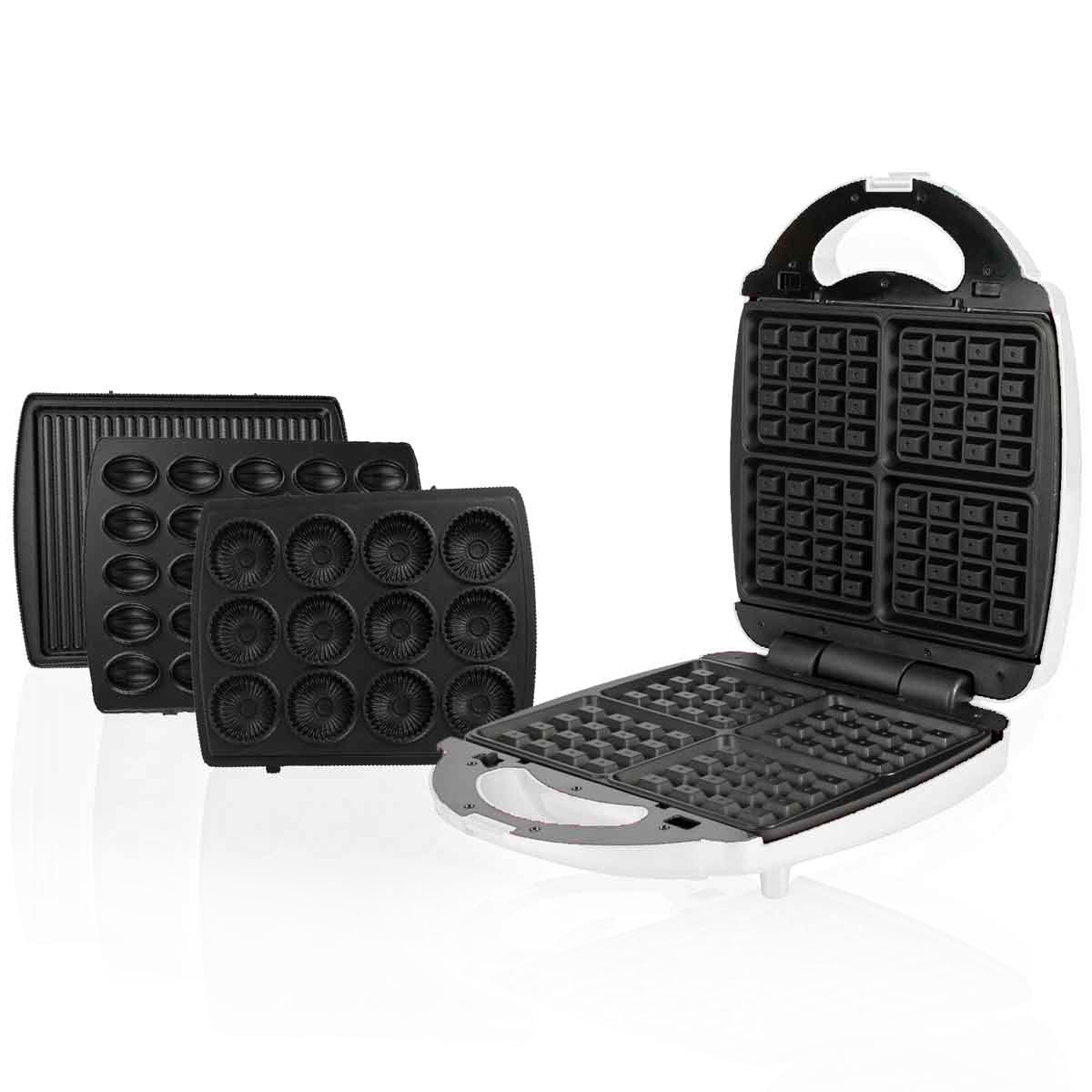 Appareil De Cuisson 4en1 Florence Panini Gaufre Zouza Maamoul (Blanc) Appareil De Cuisson 5en1 Florence Zouza , Panini , Gauffre , Donut , Maamoul- Blanc – Image 1