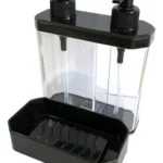 Distributeur Double de Savon Liquide avec Porte-Savon - Noir