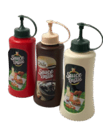 Flacon à sauce à bouchon verseur - Marron/Rouge/Beige – Image 2