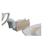 Service de table en porcelaine blanche texturée – Image 5