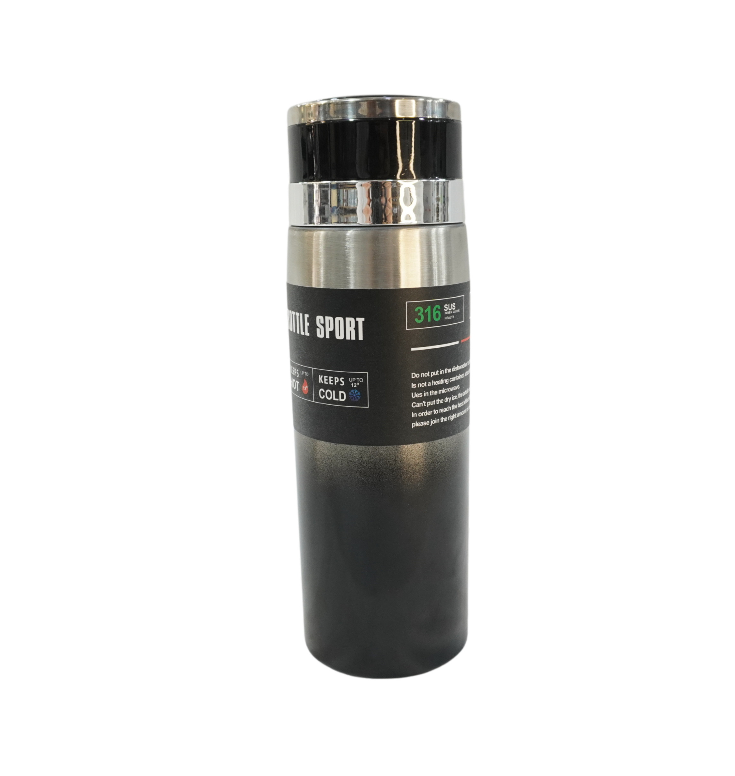 280a8ec3-785b-47c3-b272-4e730e1ea73f Bouteille Thermique Isotherme en Acier Inoxydable - Noir – 1000 ml – Image 1