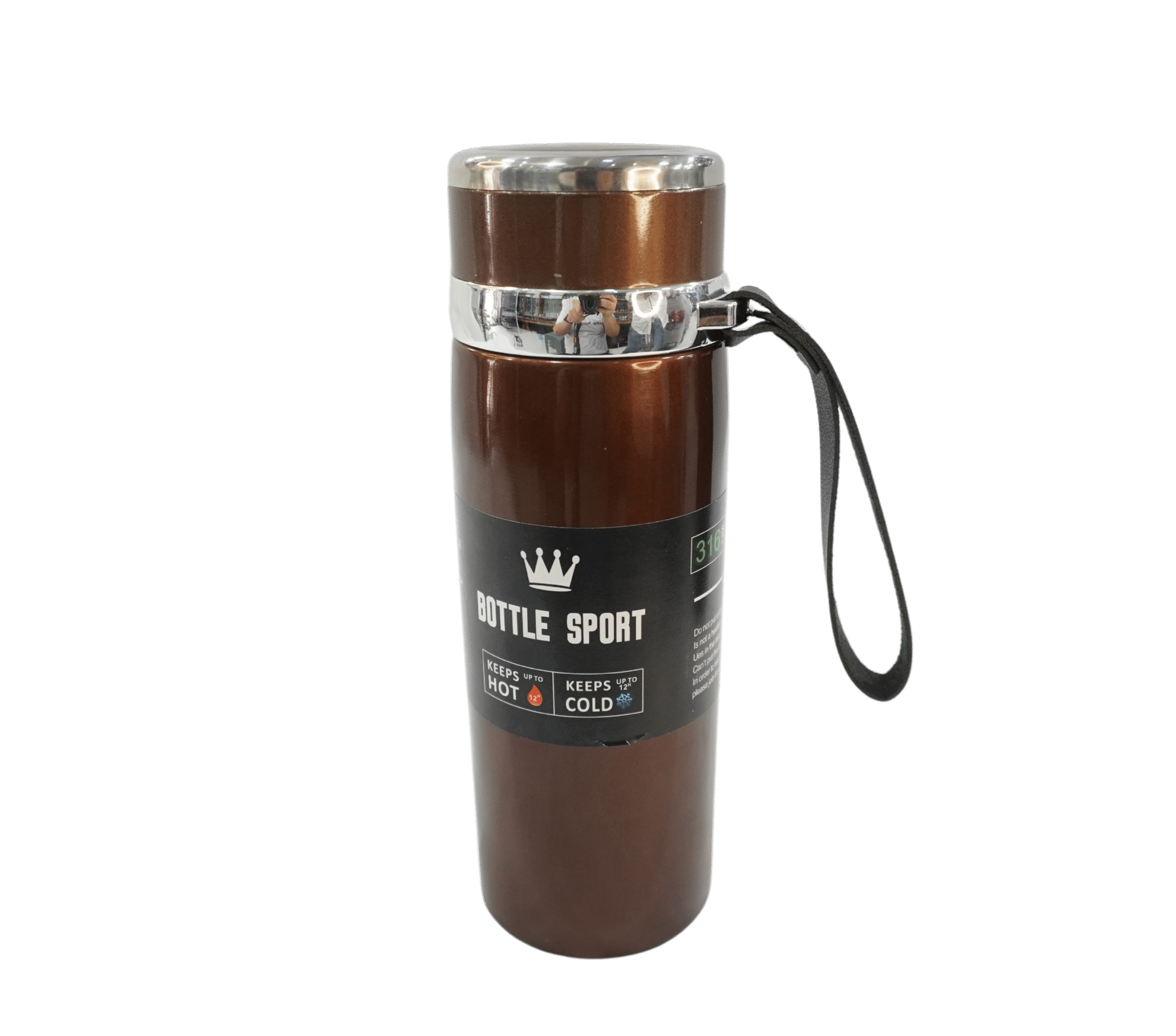 287471a0-310d-47c1-b0ee-539fb9669b17 Bouteille Isotherme Bleue – Marron - 1000 ml – Image 1