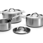 Batterie de cuisine inox 3‑couches 3‑pièces