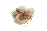 Ensemble de 15 pièces – Marmites avec Couvercles dorés - Rose poudré