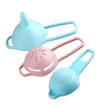 Set de 3 Mini Passoires à Œufs et Entonnoirs - Bleu + Rose