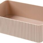 Boîte de rangement en Bleu marine/Gris/Rose poudré