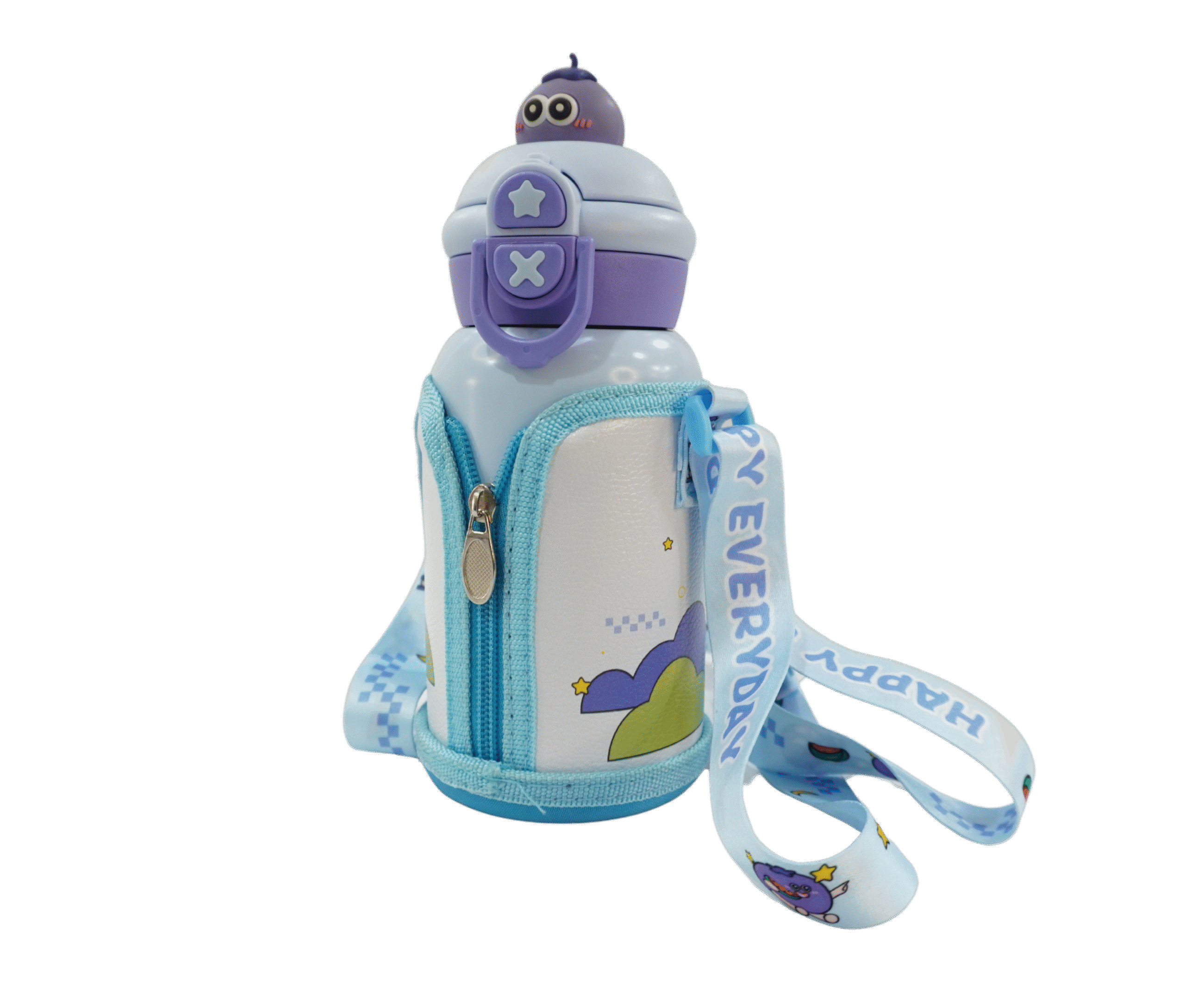 57f32cd4-f843-4f00-8856-5a8d7f5e271b Gourde Isotherme en Acier Inoxydable avec Paille et Bandoulière Ajustable – 450 ml – Image 1