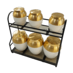 Pots de rangement pour épices -  Blancs et Dorés