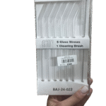 Set de 6 pailles en verre réutilisables + 1 brosse de nettoyage