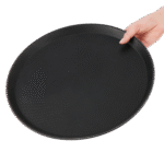 Plateaux Ronds de Service – Plastique Noir Résistant – Image 2