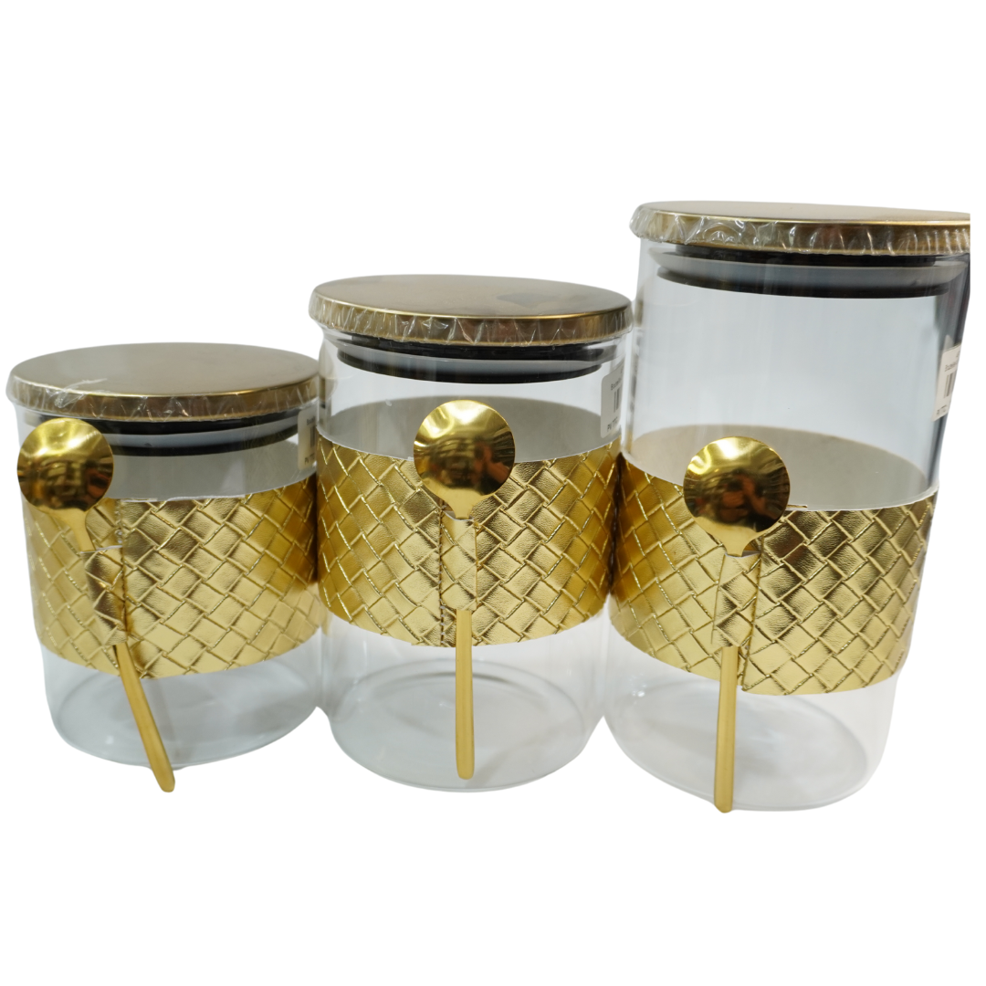 Modèle design (11) Série de Pots à Épices “Golden Luxe – Ronds” – Image 1