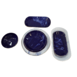 Service de table “Élégance Bleutée” – Blanc & Bleu