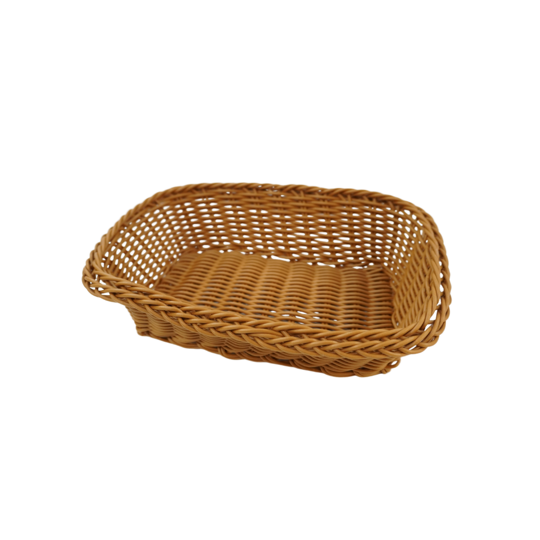 Modèle design (22) Panier à pain rectangulaire en rotin marron – Image 1