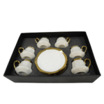 Service à café blanc avec finitions dorées