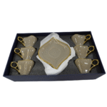 Service à café – Gris foncé & Doré