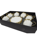 Service à café au lait – Blanc & Doré
