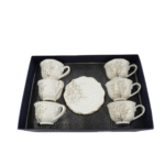 Service à café blanc – Design arbre rosé