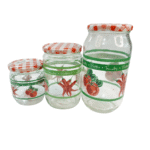 Série de 3 bocaux en verre – "Tomates & Piments"