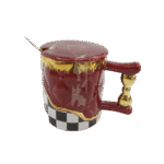 Tasse en Marbre Élégante - Poignée en forme de papillon dorée - Rouge