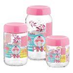 Série de 3 pots à épices – Design "Flamingo"