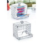 Distributeur de coton-tige en acrylique avec couvercle