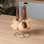 Set de 3 Pots à Lait granite avec Support