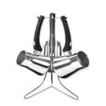 Tem Set de 3 pots à lait - Inox18/10 - Avec support - zazwa