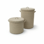 Des paniers a linge 2 pcs beige clair