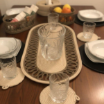 Chemin du table Beige et marron